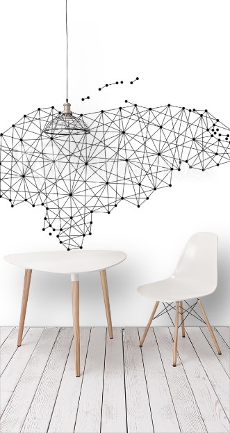 Picture of Map of Honduras from polygonal black lines and dots of vector illustration